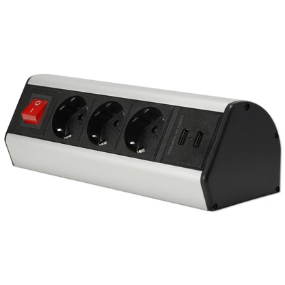 Möbel-Steckdose Schreibtisch Küche Büro Schalter Kabel USB Mehrfachsteckdose
