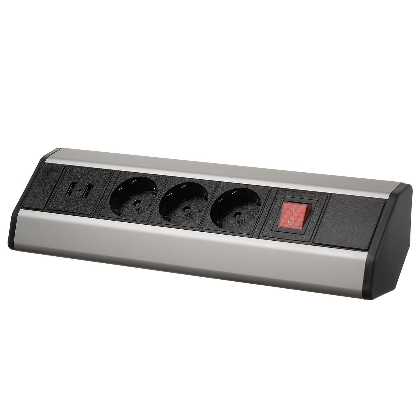 Möbel-Steckdose Schalter USB Tischsteckdose Küche Büro Steckdosenleiste 2m Kabel