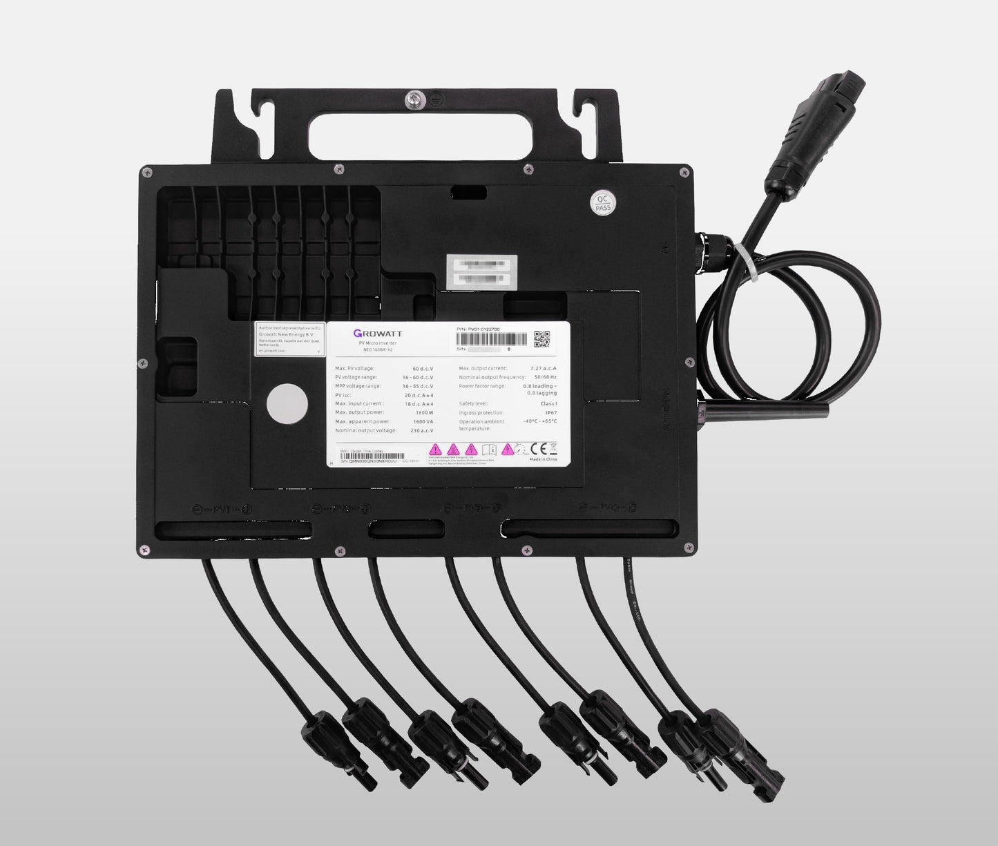 Growatt NEO 1600M-X2: 1600W Dual-MPPT Mikrowechselrichter mit WLAN/Bluetooth & 97,5% Effizienz