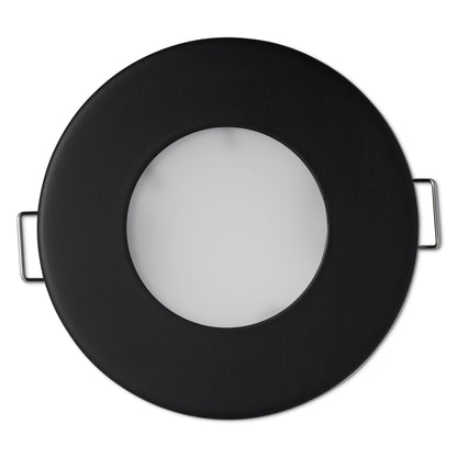 LED Einbaustrahler rund schwarz IP44 LED Modul Außen Bad 60-65mm Bohrloch