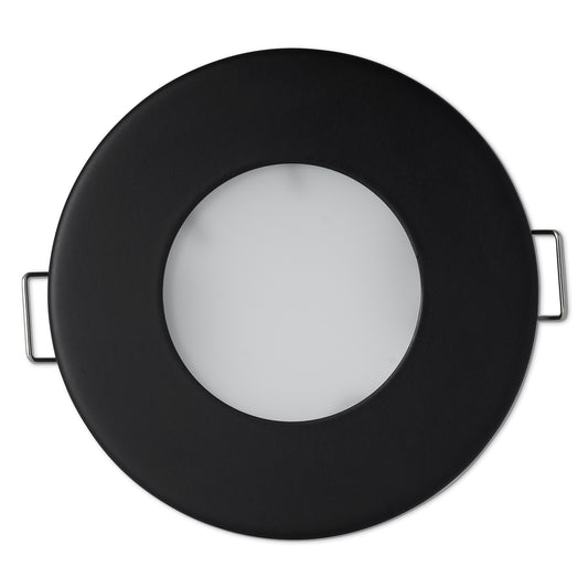 LED Einbaustrahler rund schwarz IP44 LED Modul Außen Bad 60-65mm Bohrloch