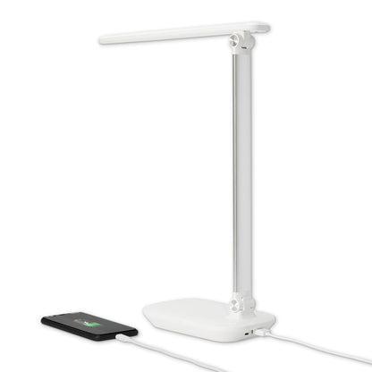 LED Schreibtischlampe dimmbar mit USB Anschluss schwenkbar 3 Lichtfarben weiß