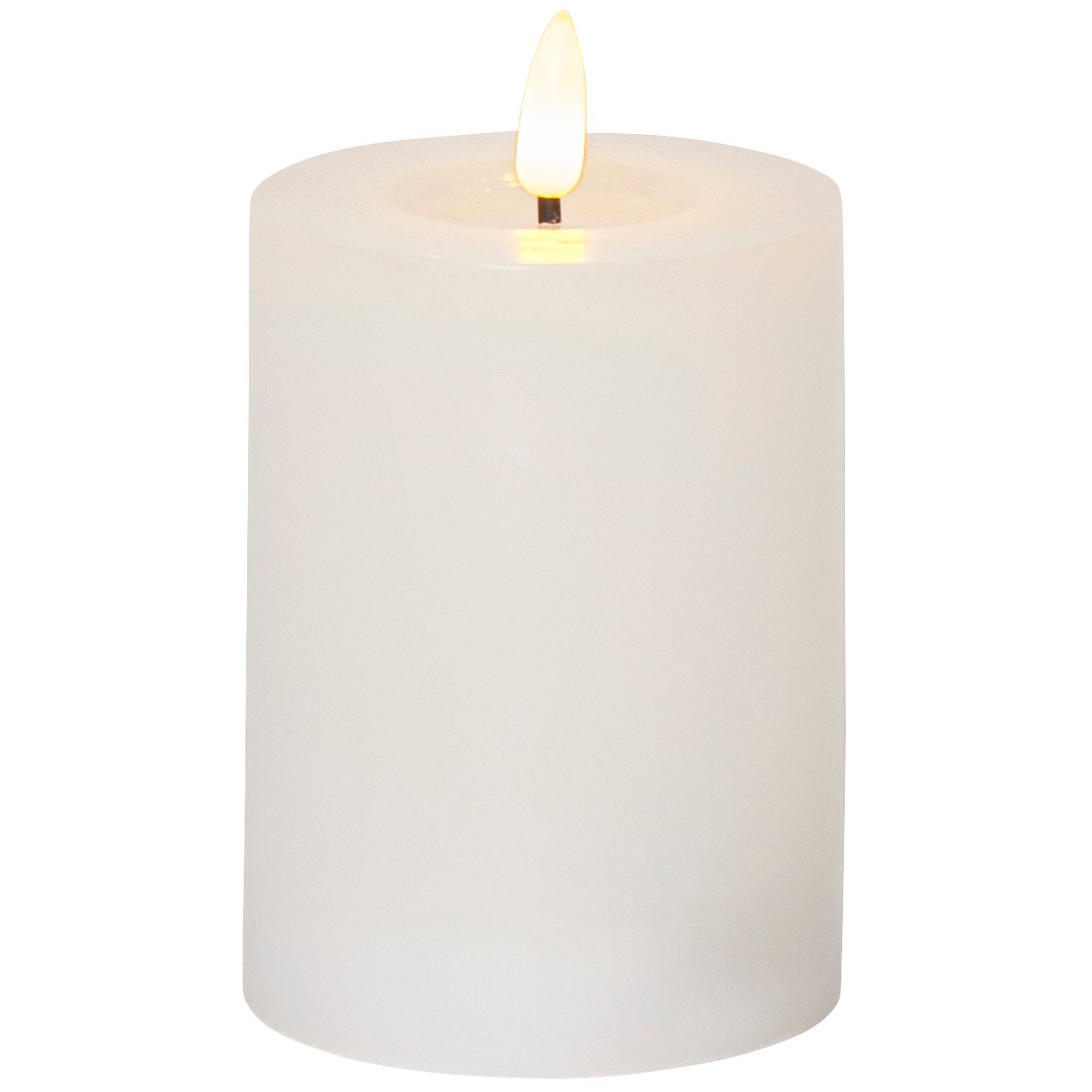 LED Echtwachs-Kerze, Sanft Flackernd, Warmweiß, Batteriebetrieben, Timer, 7000h Lebensdauer, 12,5cmx7,5cm oder 17.5cmx7.5cm