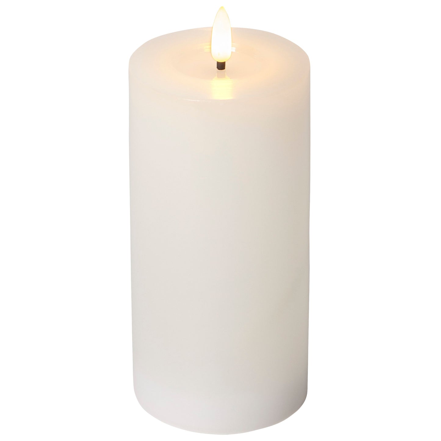 LED Echtwachs-Kerze, Sanft Flackernd, Warmweiß, Batteriebetrieben, Timer, 7000h Lebensdauer, 12,5cmx7,5cm oder 17.5cmx7.5cm