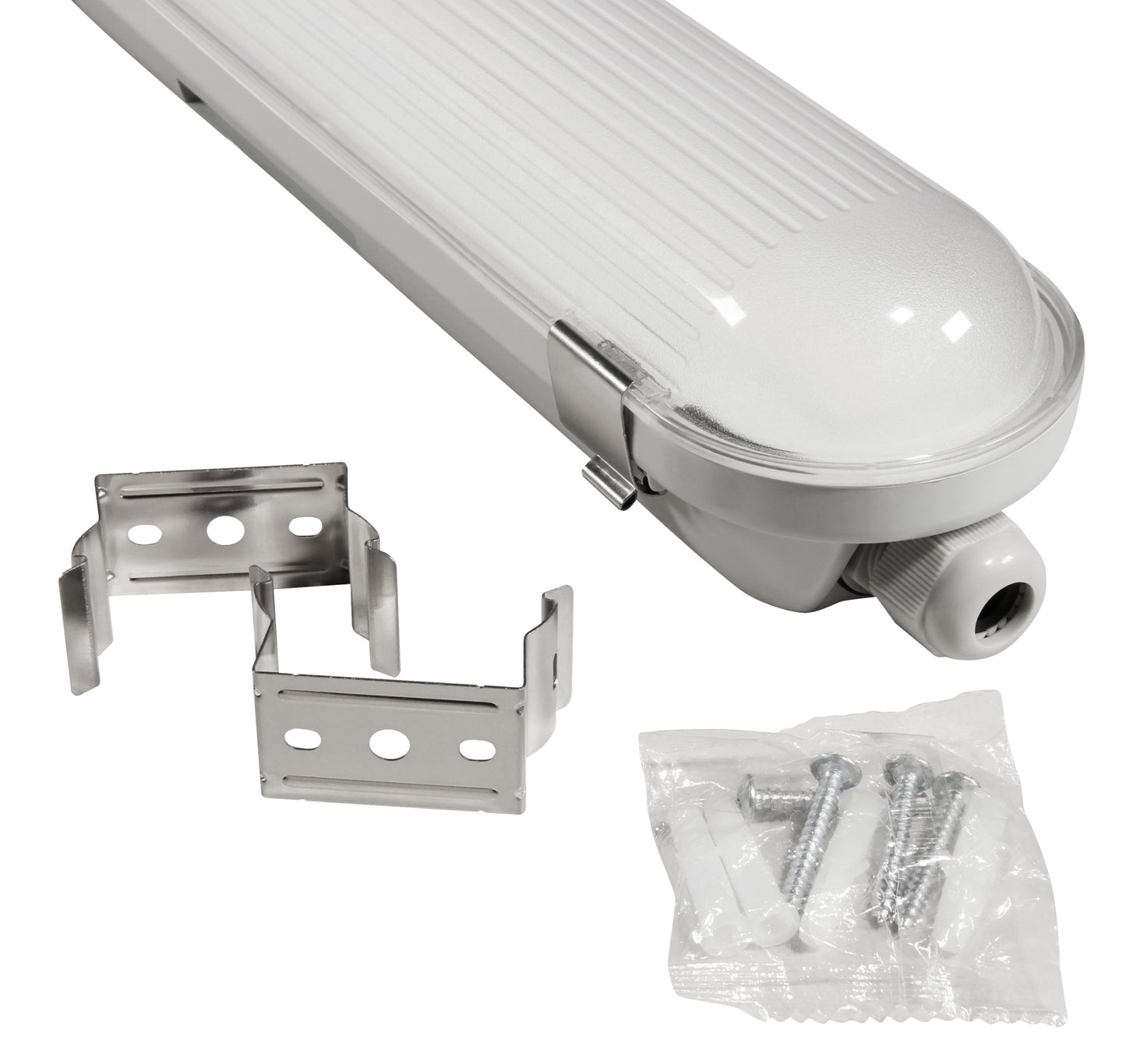 Trano LED Feuchtraumleuchte 150cm | 48W | 7200lm | IP65 | Neutralweiß 4000K | Wasserdichte Wannenleuchte für Garage, Werkstatt, Keller & Industrie | Stoßfest und durchverdrahtbar