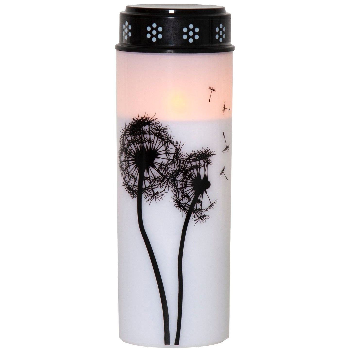 LED-Grablicht Weiß Pusteblumenmotiv, Warmweiß, Timerfunktion, 2 Größen, Batteriebetrieben