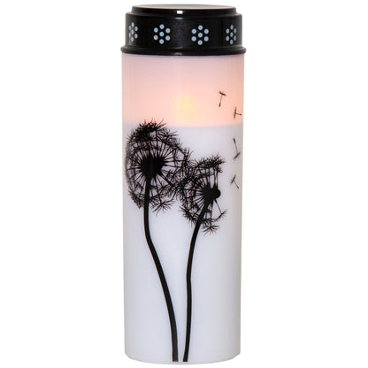 LED-Grablicht Weiß Pusteblumenmotiv, Warmweiß, Timerfunktion, 2 Größen, Batteriebetrieben