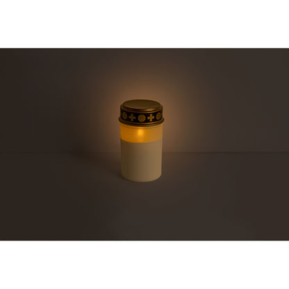 LED Grablicht, ØxH 7x12,5cm, Flackereffekt, batteriebetrieben, weiß