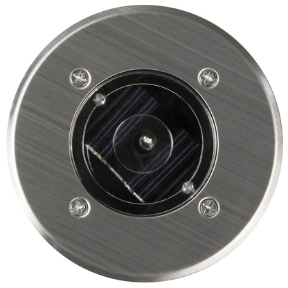LED-Solar-Bodeneinbauleuchte, IP44, 7000K, Edelstahlfront, Eckig/Rund, 8 Stunden Laufzeit