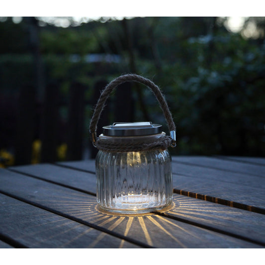 LED Solar-Leuchte, warmweiß, 11x11,5cm, Glas