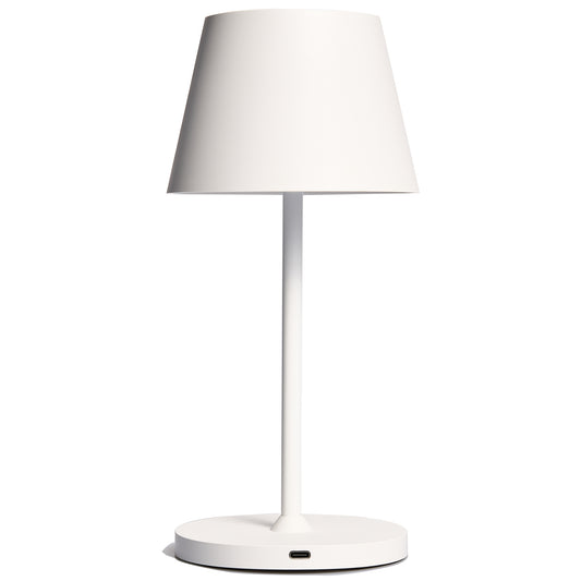 LED Akku Tischleuchte Dimmbar 25cm Weiß – Kabellos, USB-C Aufladbar, IP54 Outdoor Lampe, Warmweiß 2700K, Hoher Ra>95 – Moderne Tischlampe für Garten, Balkon, Schlafzimmer & Büro