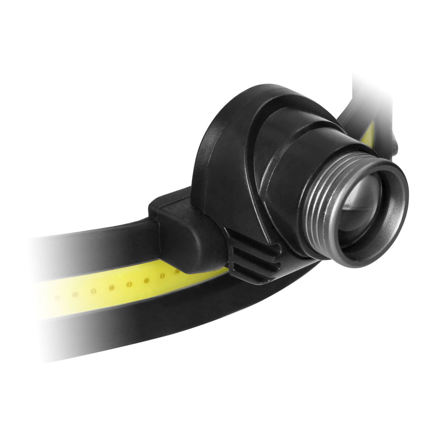 LED-Stirnlampe, 1200mAh Akku, 10 Arbeitsmodi, 200lm, IPX4, Aluminium, Schwarz