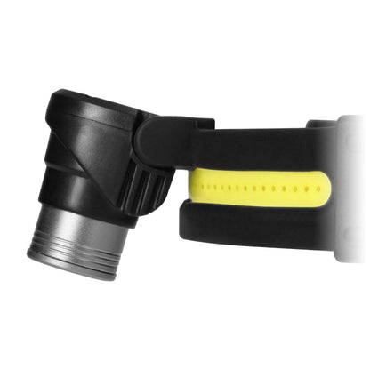 LED-Stirnlampe, 1200mAh Akku, 10 Arbeitsmodi, 200lm, IPX4, Aluminium, Schwarz