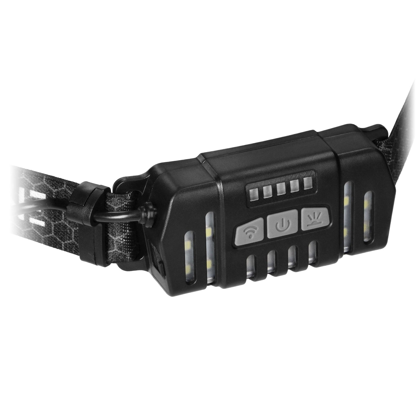 LED-Stirnlampe, 1200mAh Akku, 10 Arbeitsmodi, 200lm, IPX4, Aluminium, Schwarz