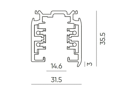 3-Phasen-Stromschiene 2m Schwarz – Robustes Aluminium für flexible Strahler-Installationen