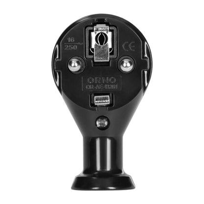 Hochwertiger Eurostecker 2P flach mit Öse, IP20, Erdung, ABS, schwarz/weiß