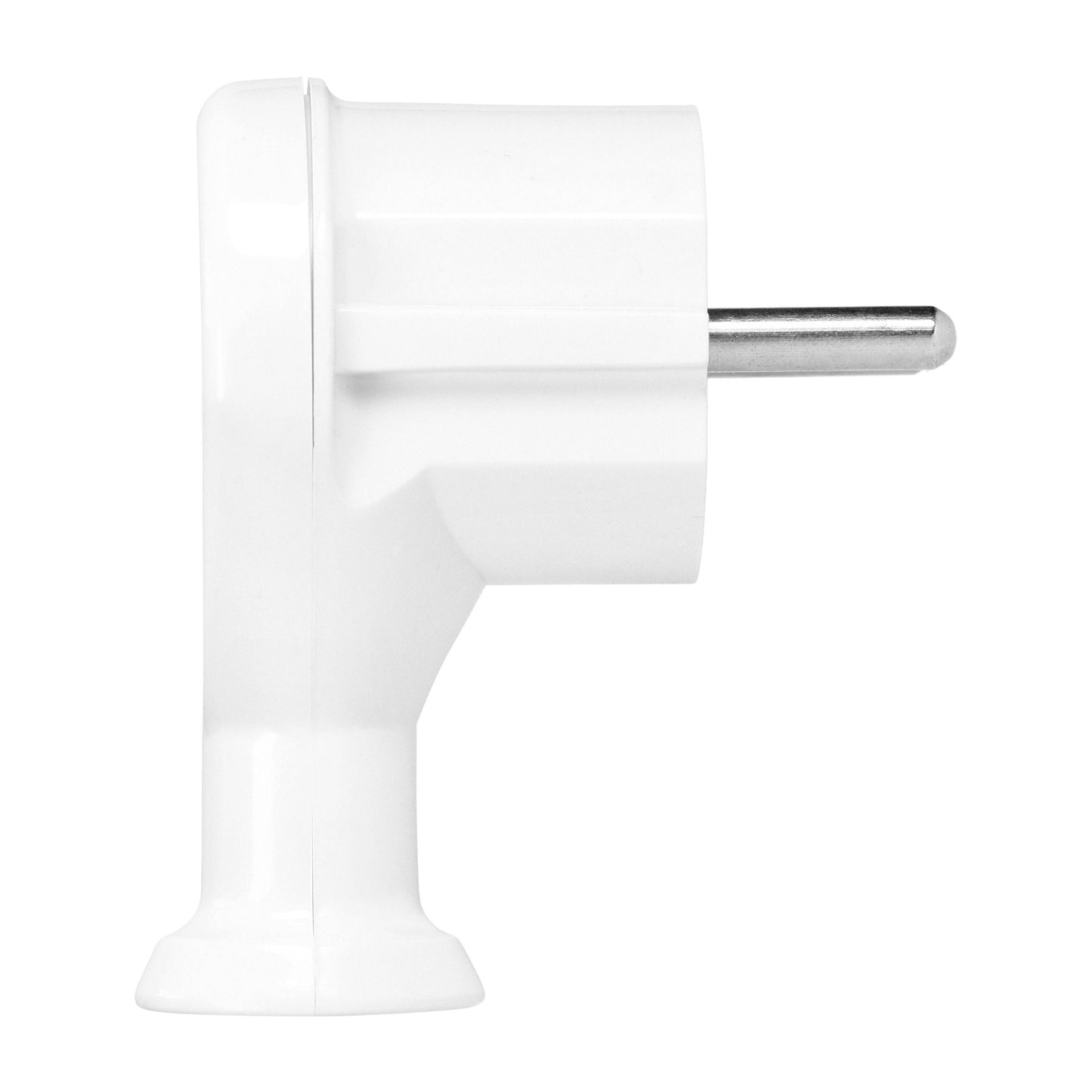 Hochwertiger Eurostecker 2P flach mit Öse, IP20, Erdung, ABS, schwarz/weiß