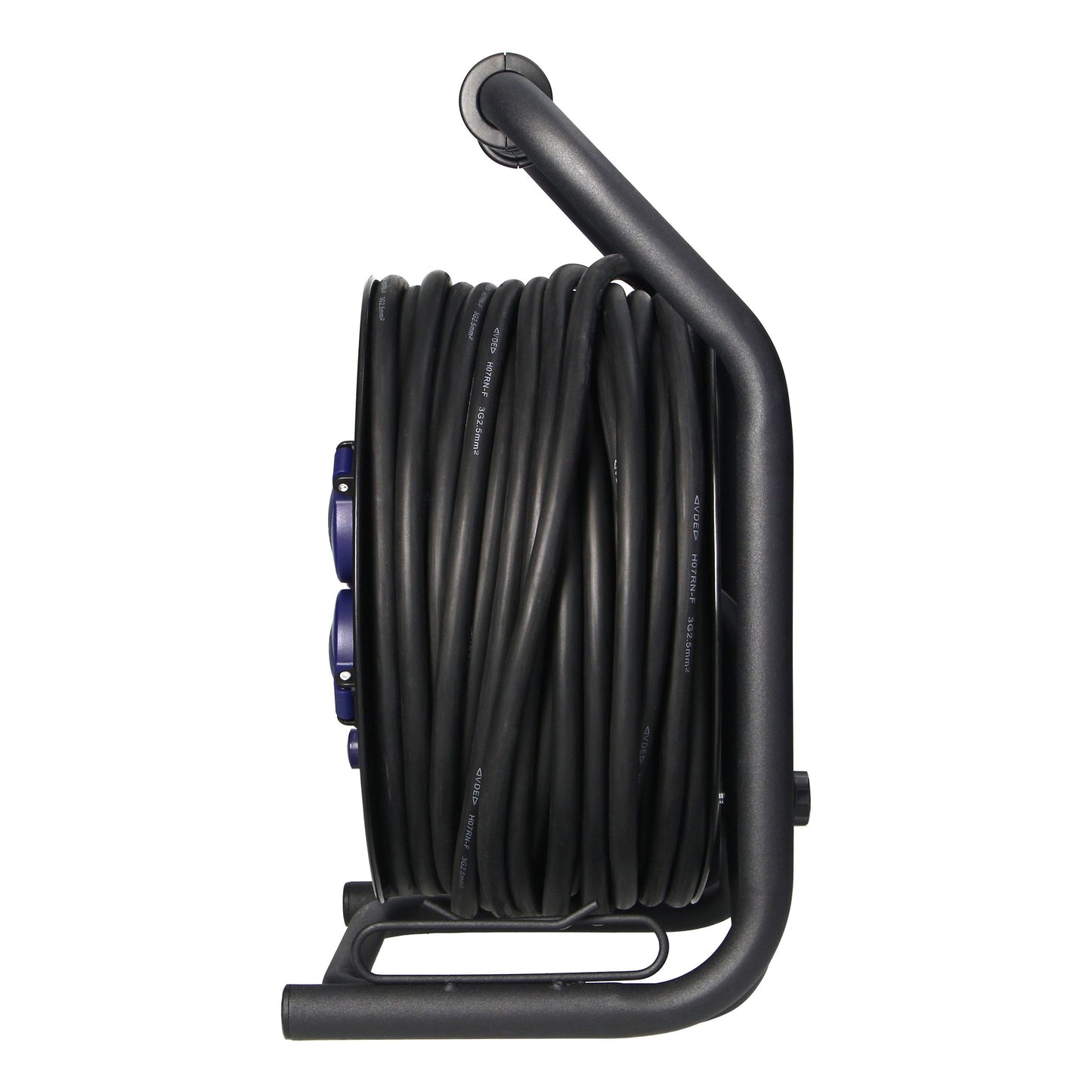 Trano Kabeltrommel 40m H07RN-F 3x2,5mm² IP44 | 4x Schuko Steckdosen mit Kinderschutz | 3200W | Gummi Kabel | Anti-Twist | Thermoschutz