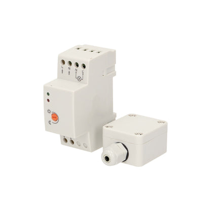 Dämmerungssensor für DIN-Schiene, IP65, Max. Belastung 3000W, Weiß