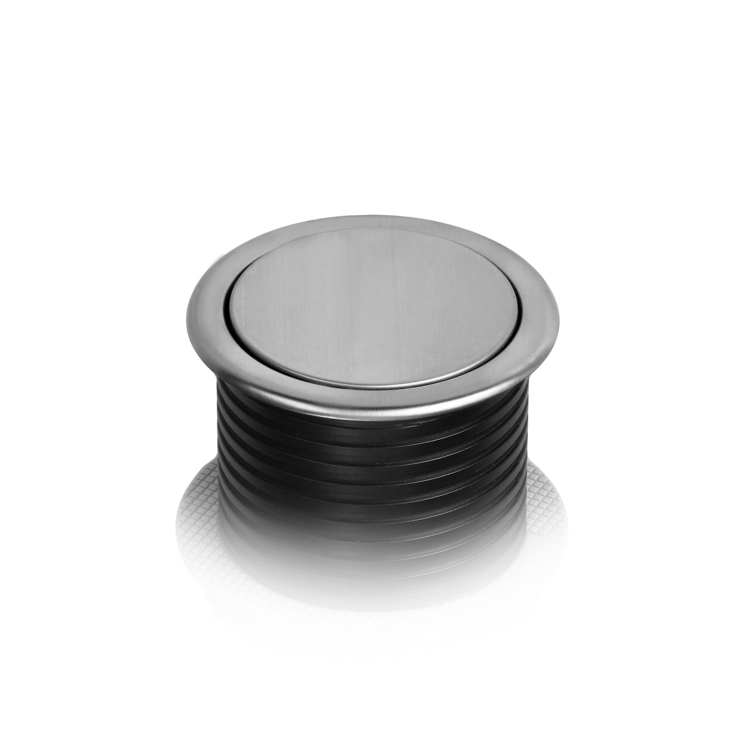 Trano Möbelsteckdose Versenkbar Ø60mm, 3x Schuko Typ F, 2x USB (A+C), 3680W, Edelstahl,1,5m Kabel, IP20, ausziehbar