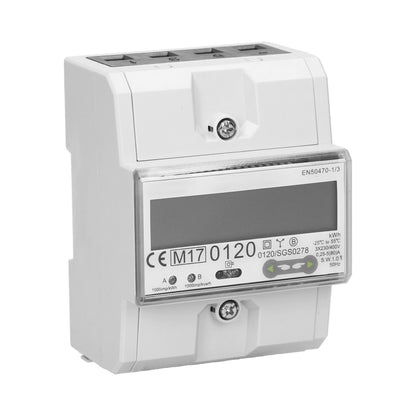 Trano 3-Phasen Energiezähler RS-485 Modbus | 80A MID zertifiziert | 4,5 Module DIN TH-35mm | LCD 6+2 | IP51 | 1000 imp/kWh