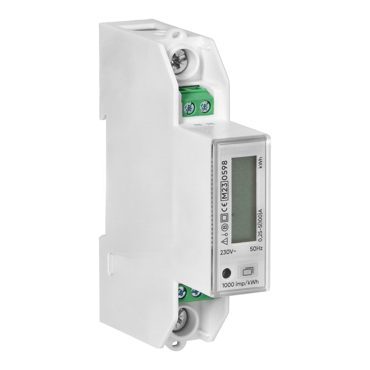 Trano 1-phasiger Energiezähler RS-485 Modbus RTU | 100A | 230V AC | LCD | DIN TH-35mm | MID-konform | 1000 imp/kWh | Genauigkeit B