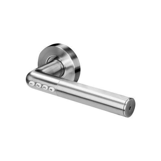 Trano Smart Griff, Elektronische Drückergarnitur mit PIN & Bluetooth 4.0 – IP44, für Türen 38–58 mm, schwarz oder silber, beleuchtet, 2×CR2