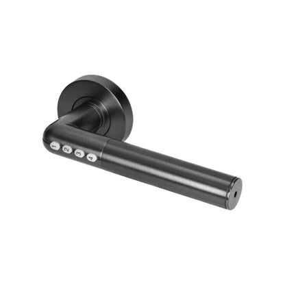 Trano Smart Griff, Elektronische Drückergarnitur mit PIN & Bluetooth 4.0 – IP44, für Türen 38–58 mm, schwarz oder silber, beleuchtet, 2×CR2