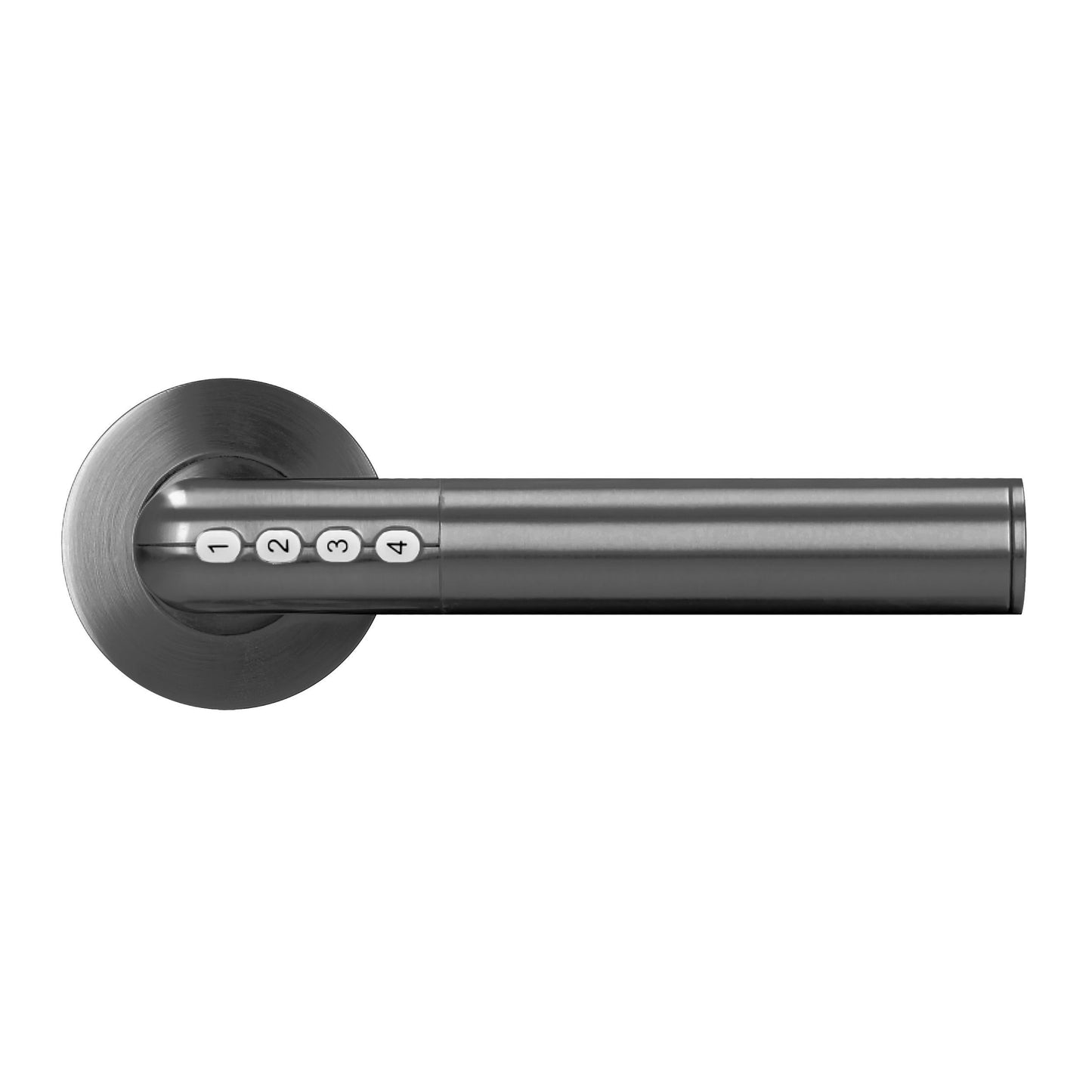 Trano Smart Griff, Elektronische Drückergarnitur mit PIN & Bluetooth 4.0 – IP44, für Türen 38–58 mm, schwarz oder silber, beleuchtet, 2×CR2