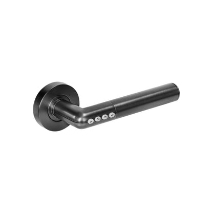 Trano Smart Griff, Elektronische Drückergarnitur mit PIN & Bluetooth 4.0 – IP44, für Türen 38–58 mm, schwarz oder silber, beleuchtet, 2×CR2