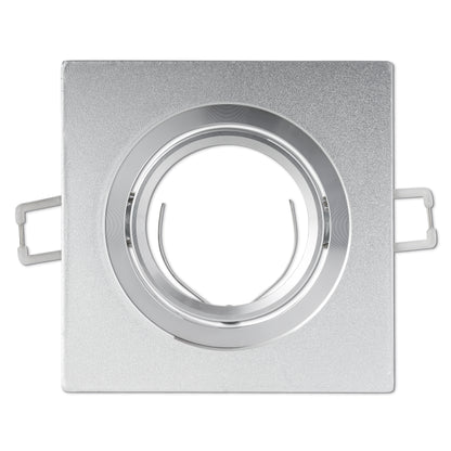 LED Einbaustrahler GU10 1-9W flach silber schwenkbar eckig 70mm Bohrloch