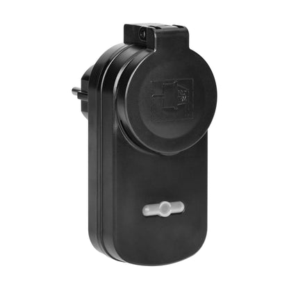 2er Set Funksteckdosen mit Fernbedienung, IP44, 1000W, Schuko Typ F, Schwarz