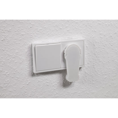Extra Flacher Wiederanschließbarer Schutzkontakt-Winkelstecker, 250V/16A, Schwarz/Weiß