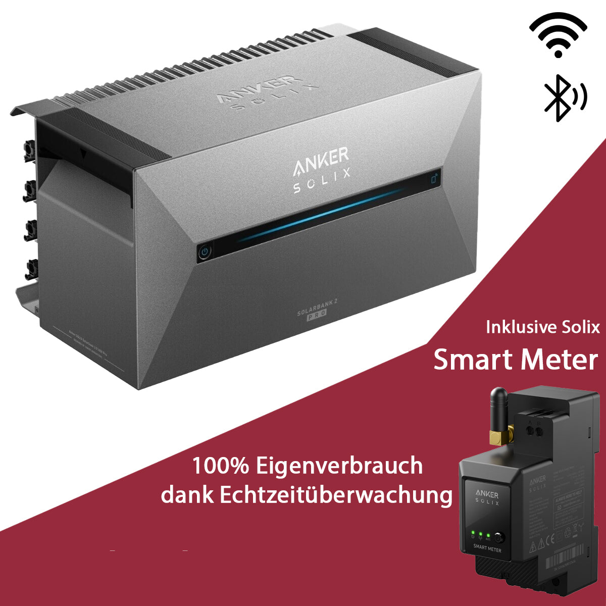Anker Solix Solarbank 2 E1600 Pro 1600Wh + 1x Anker SOLIX Smart Meter - Smarter 3-Phasen Zähler