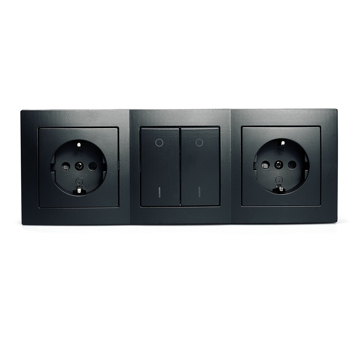 Möbel-Steckdose in mehrfacher Ausführung Küche Büro Mehrfachstecker Schwarz matt