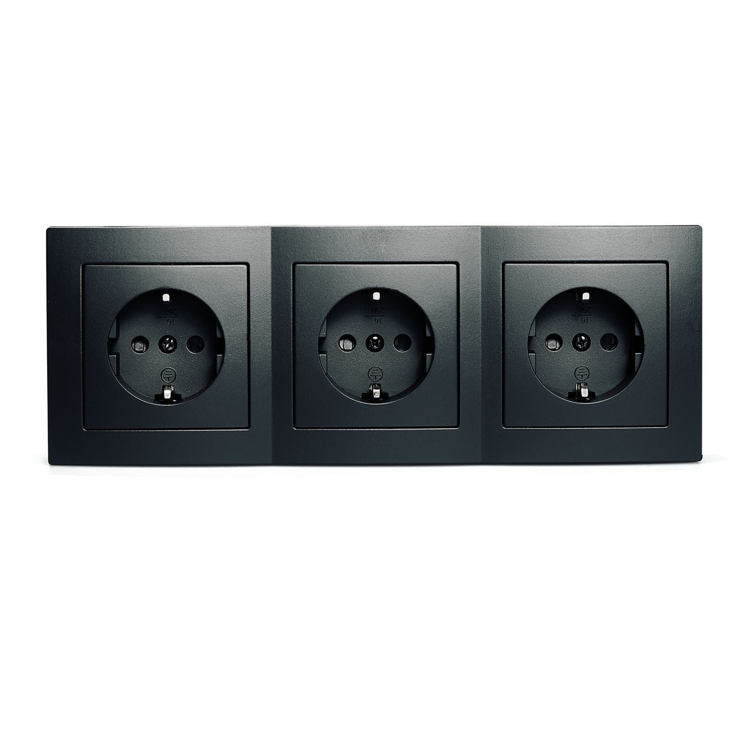 Möbel-Steckdose in mehrfacher Ausführung Küche Büro Mehrfachstecker Schwarz matt