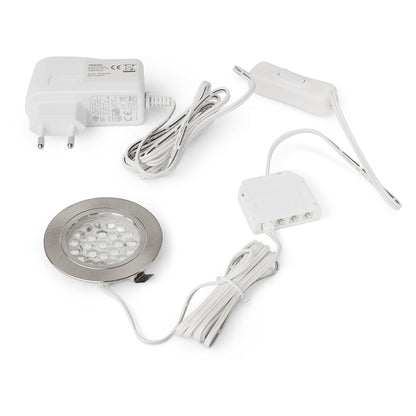LED Unterbauleuchten Set Küchen-Beleuchtung Schrankleuchten flach rund