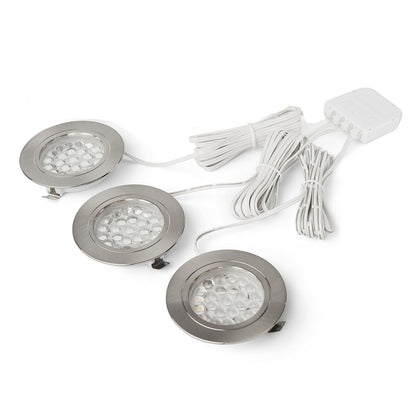 LED Unterbauleuchten Set Küchen-Beleuchtung Schrankleuchten flach rund