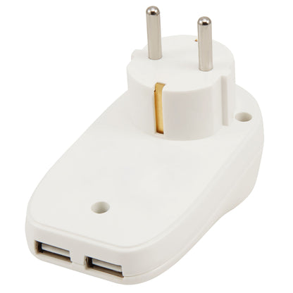 Zwischenstecker, mit 2x USB, 5V max 2,1A, Steckdose 230V/16A