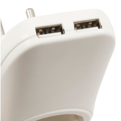 Zwischenstecker, mit 2x USB, 5V max 2,1A, Steckdose 230V/16A