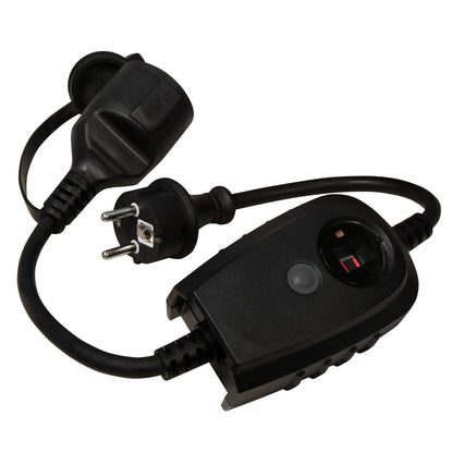 Zwischenstecker mit Dämmerungsschalter & Timer 1–9 Std., IP44, 3680W