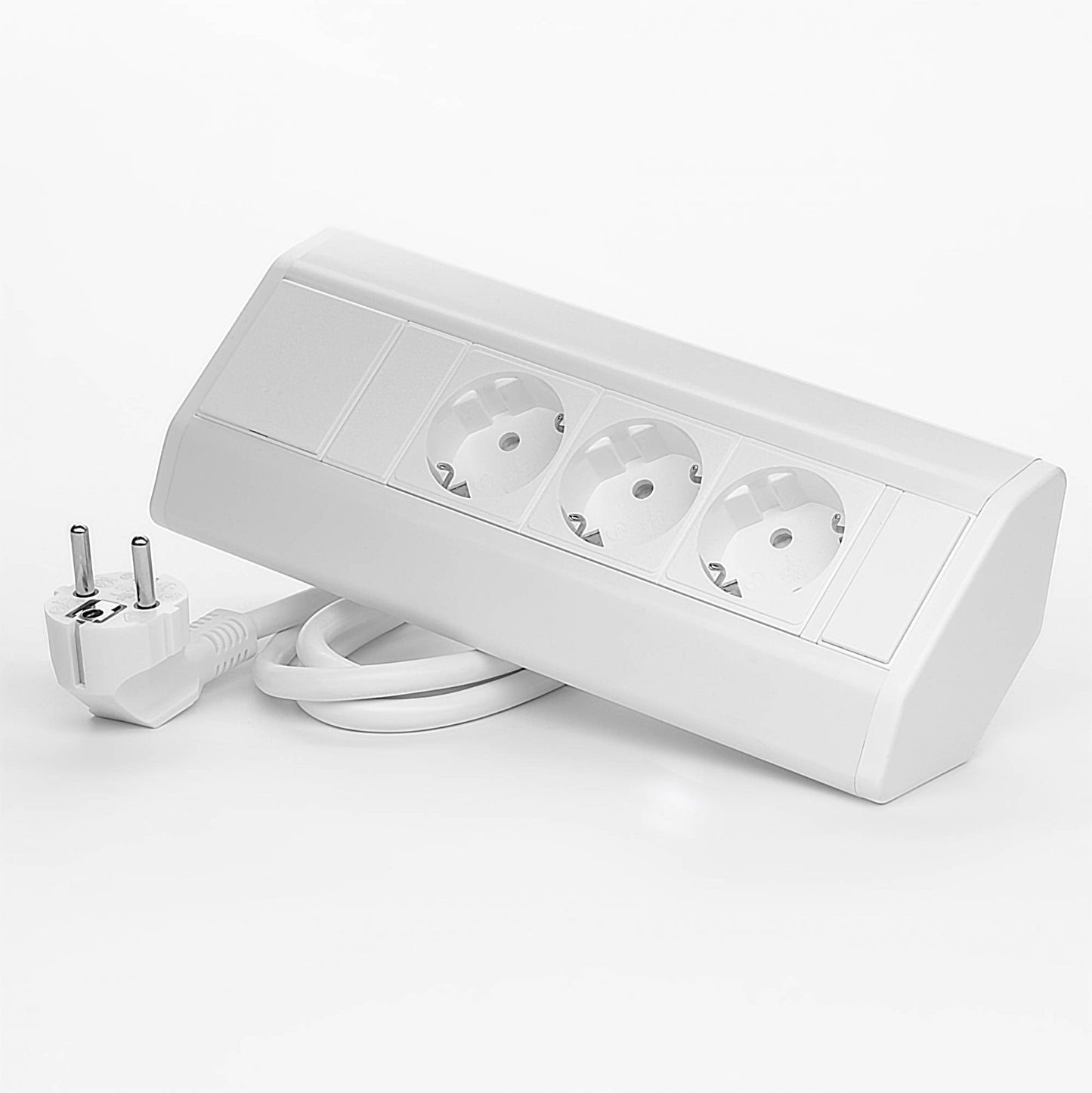 Steckdose Aluminium weiß Ecksteckdose Küchensteckdose Ecke