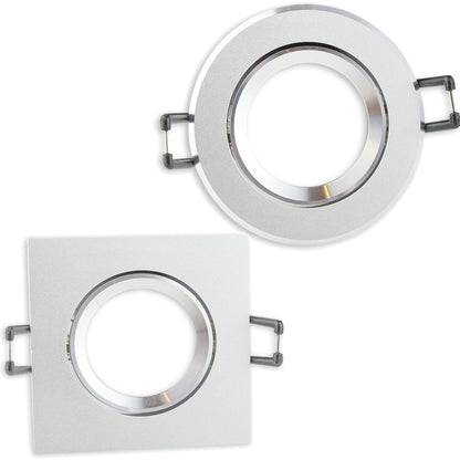 Einbaurahmen Set GU10 MR16 70-75mm Gehäuse schwenkbar Einbaustrahler Aluminium