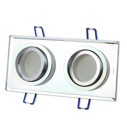 LED Einbaustrahler 2-fach 1-9 Watt Glas Gu10 Einbauspot Lampe Deckenleuchte
