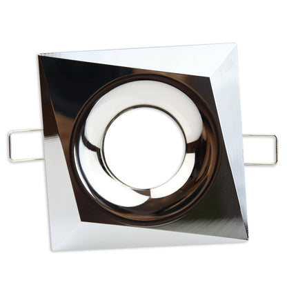 Design Einbaurahmen GU10 MR16 rund eckig weiß chrom Gehäuse Einbauleuchte Ø70mm