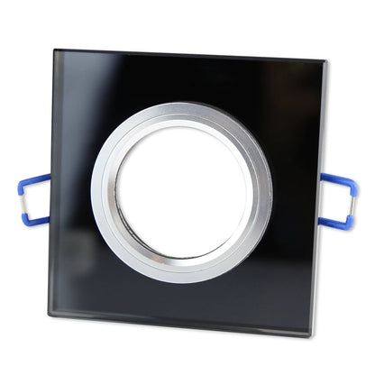 Einbaurahmen rund eckig GU10 Ø65mm Bohrloch Glas Gehäuse Einbaustrahler Einbauspot