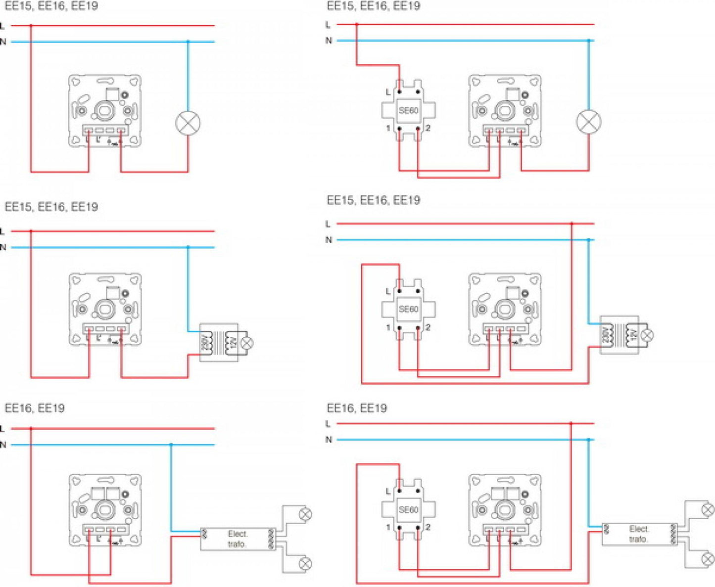 Lichtschalter Taster Schuko Dimmer Jalousie Unterputz Serie | Made in EU