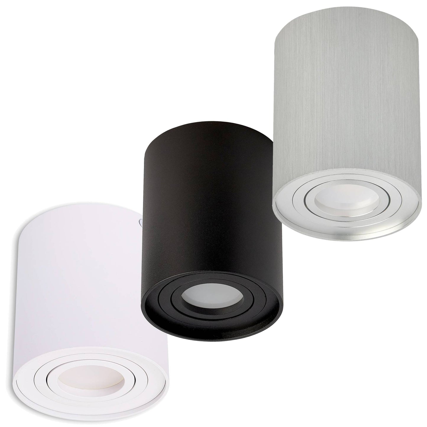 LED Aufbau-Leuchte 1-9W GU10 230V rund Aufbaustrahler Ø97x125mm Einbauleuchte