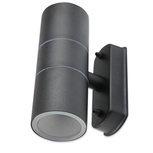 LED Wandleuchte Außen-Leuchte 1-9W IP44 schwarz 2x GU10 Wandstrahler