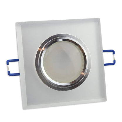 Einbaurahmen GU10 Glas rund eckig 60-70mm Gehäuse Einbaustrahler Spot LED